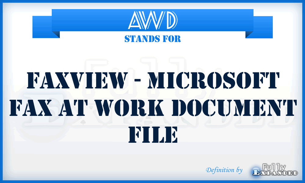 AWD - FaxView - Microsoft Fax At Work Document file