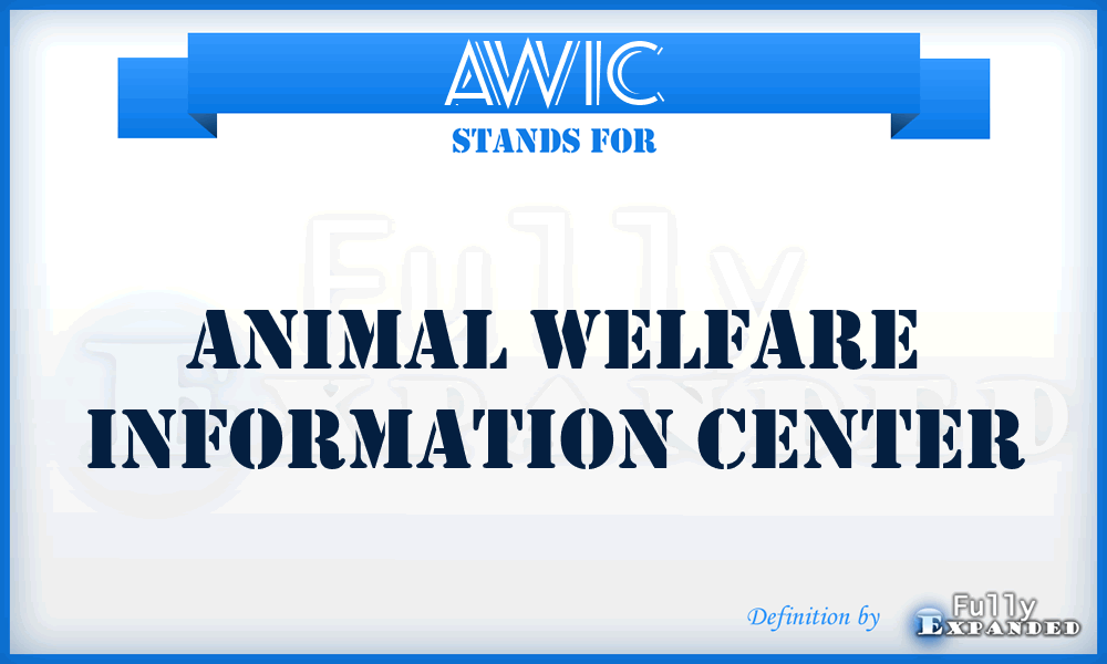 AWIC - Animal Welfare Information Center