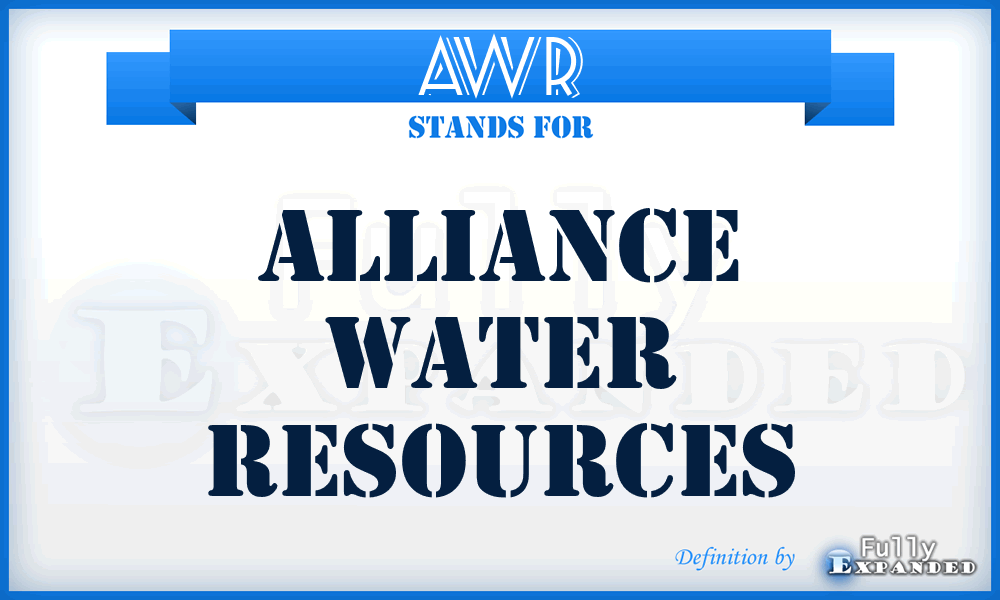 AWR - Alliance Water Resources