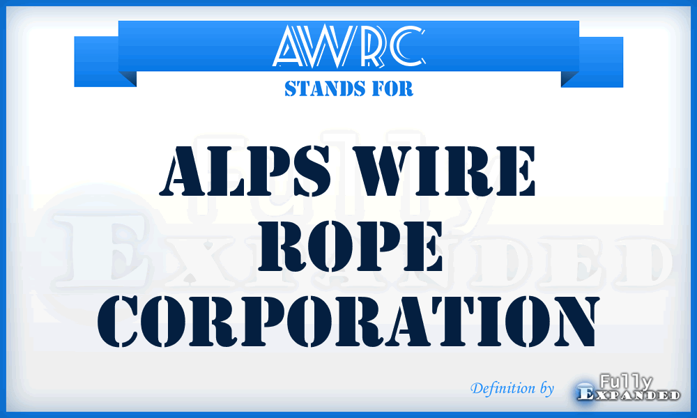 AWRC - Alps Wire Rope Corporation