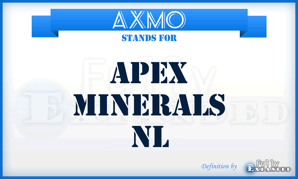 AXMO - Apex Minerals Nl