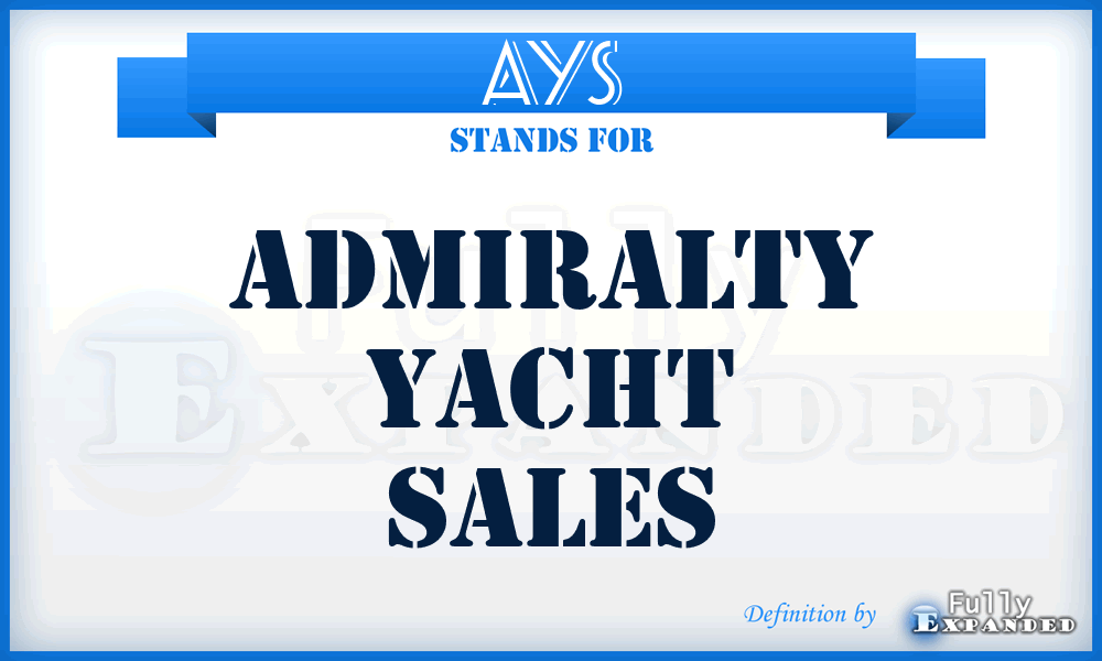 AYS - Admiralty Yacht Sales