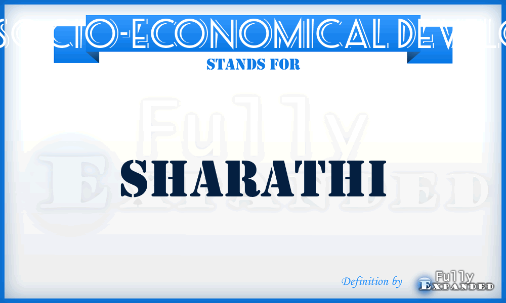 An Integreted Socio-Economical Development Effort - Sharathi