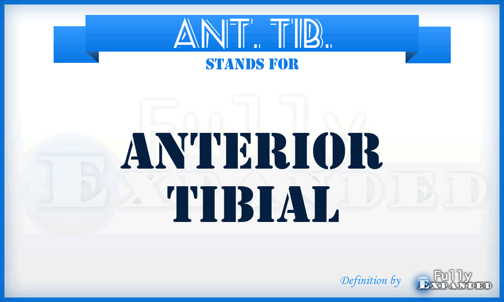 Ant. Tib. - anterior tibial