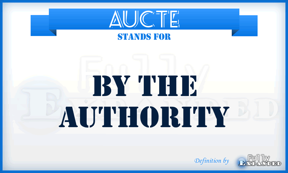 Aucte - By the Authority
