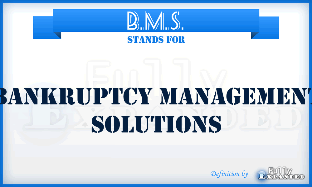 B.M.S. - Bankruptcy Management Solutions