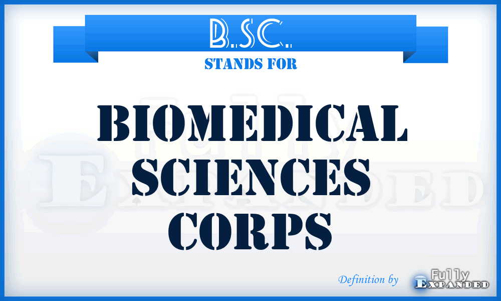 B.SC. - Biomedical Sciences Corps