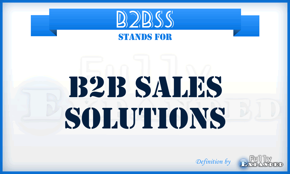 B2BSS - B2B Sales Solutions