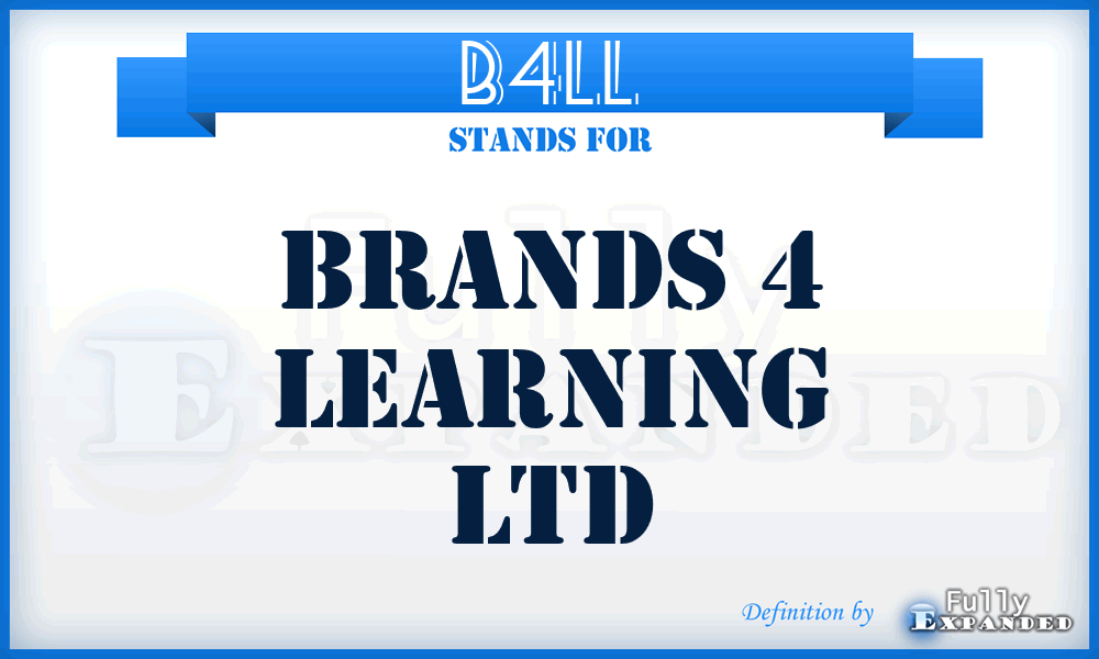 B4LL - Brands 4 Learning Ltd