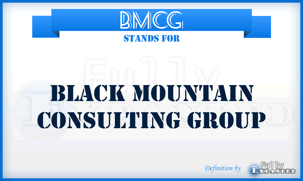 BMCG - Black Mountain Consulting Group