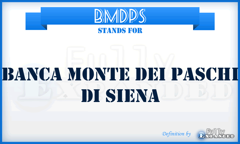 BMDPS - Banca Monte Dei Paschi di Siena