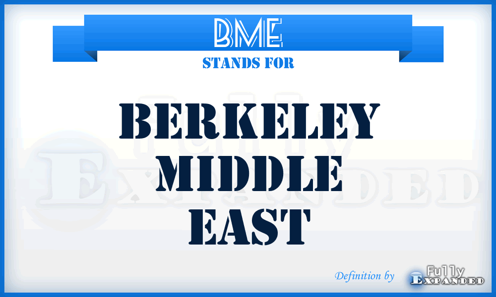 BME - Berkeley Middle East
