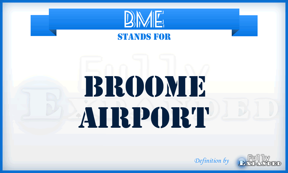 BME - Broome airport