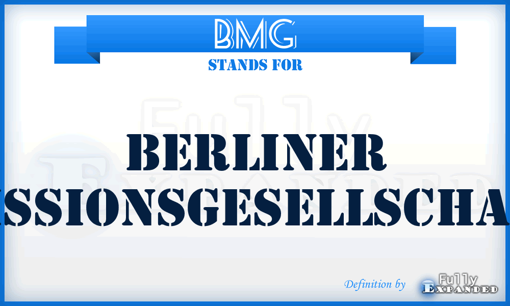 BMG - Berliner Missionsgesellschaft