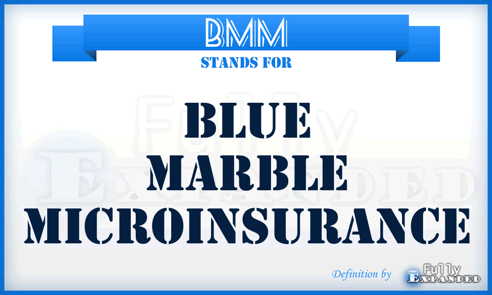 BMM - Blue Marble Microinsurance