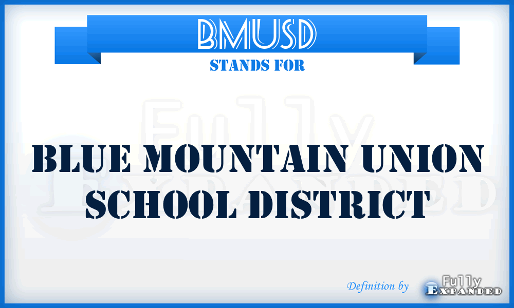 BMUSD - Blue Mountain Union School District