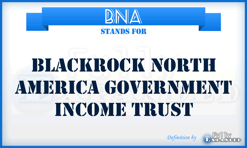 BNA - BlackRock North America Government Income Trust