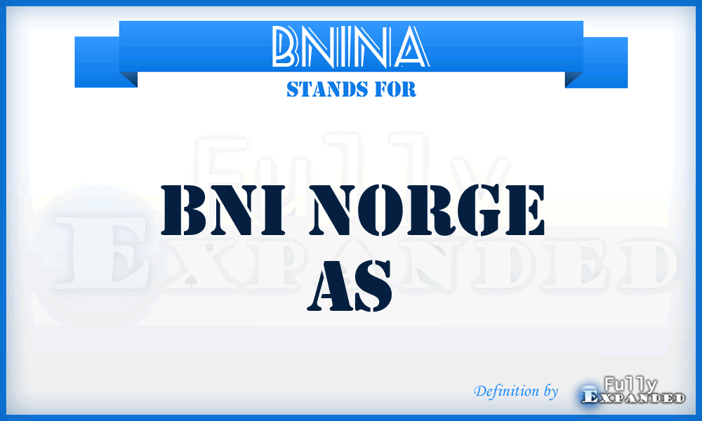 BNINA - BNI Norge As