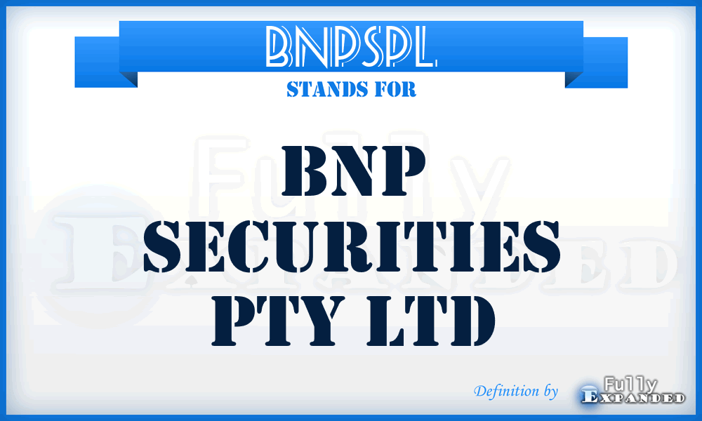 BNPSPL - BNP Securities Pty Ltd