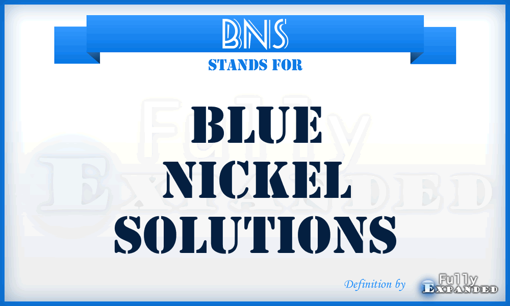BNS - Blue Nickel Solutions