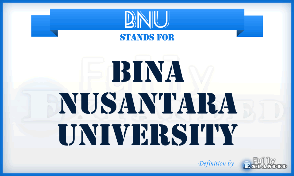 BNU - Bina Nusantara University