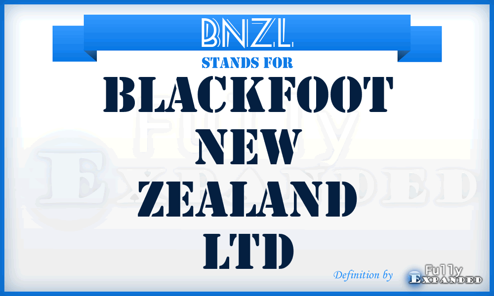 BNZL - Blackfoot New Zealand Ltd