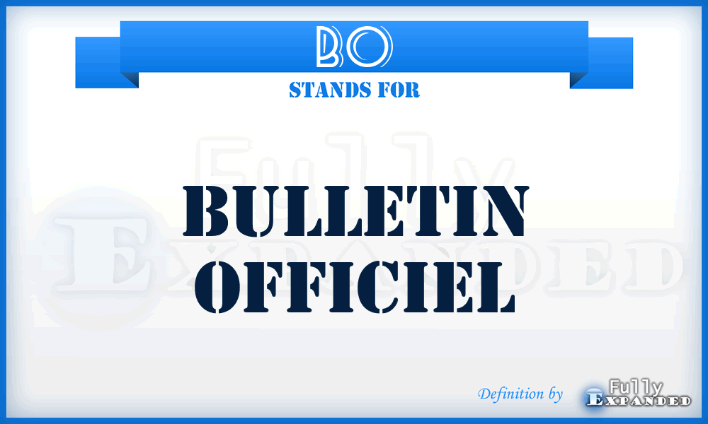 BO - Bulletin Officiel