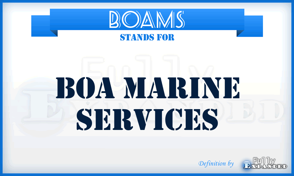 BOAMS - BOA Marine Services