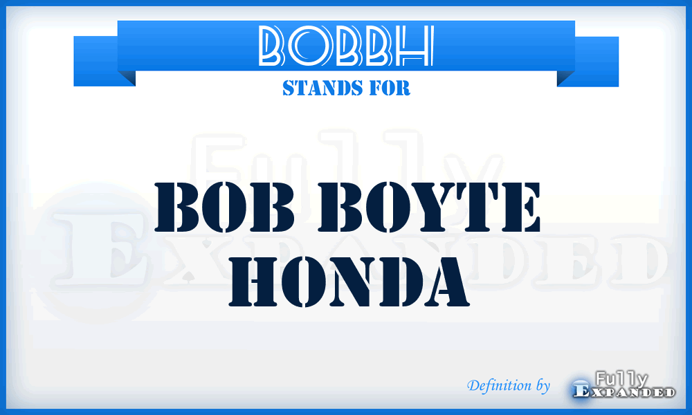 BOBBH - BOB Boyte Honda