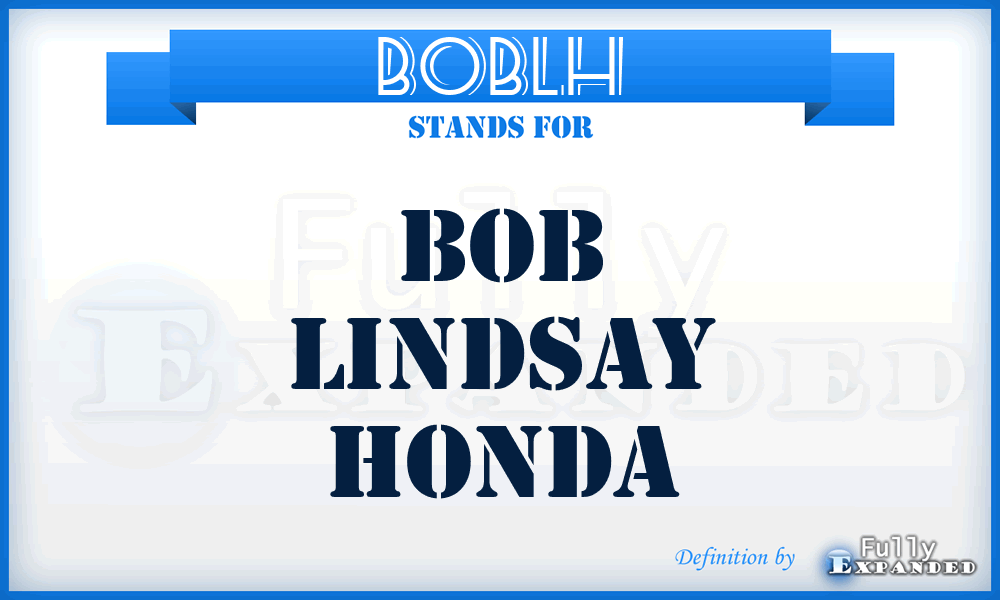 BOBLH - BOB Lindsay Honda