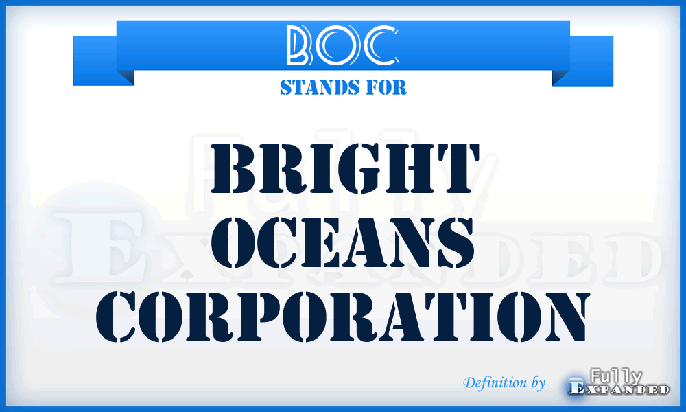 BOC - Bright Oceans Corporation