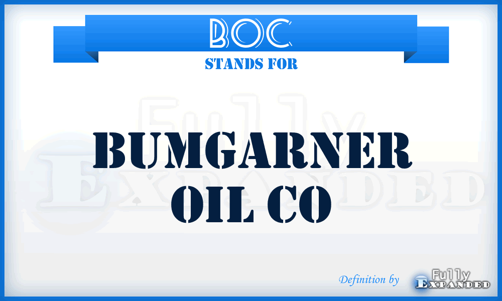 BOC - Bumgarner Oil Co