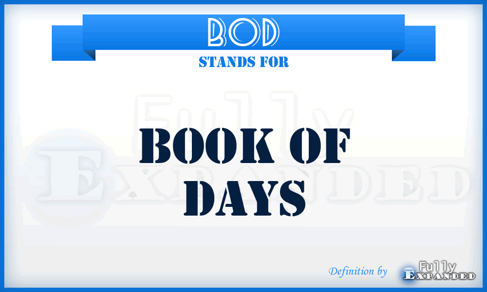 BOD - Book Of Days
