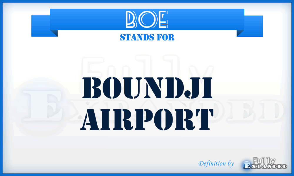 BOE - Boundji airport