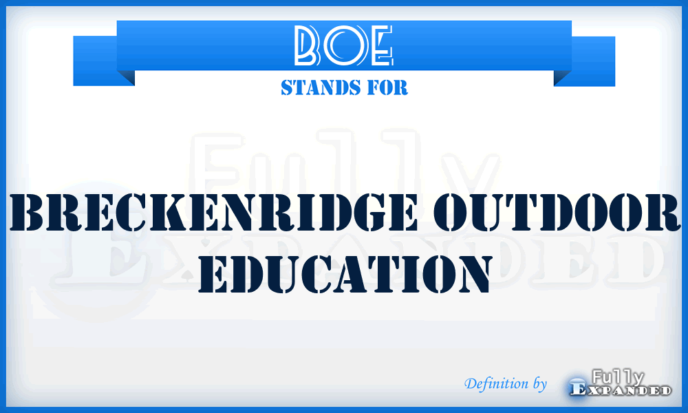BOE - Breckenridge Outdoor Education