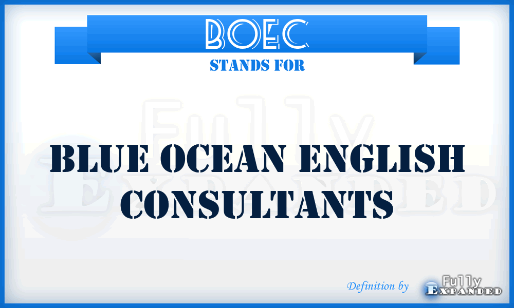 BOEC - Blue Ocean English Consultants