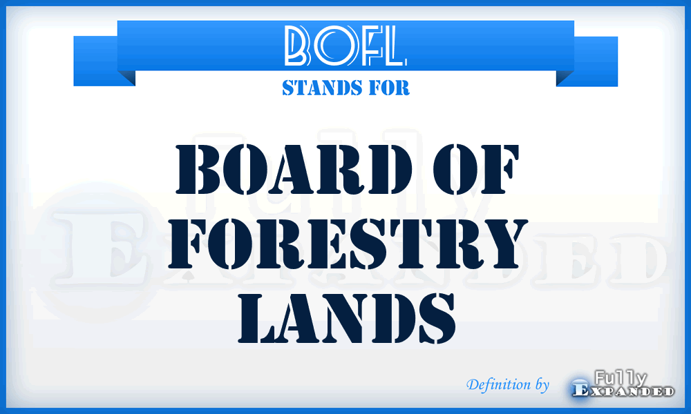 BOFL - Board of Forestry Lands