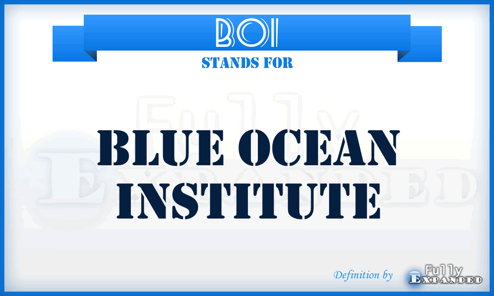 BOI - Blue Ocean Institute