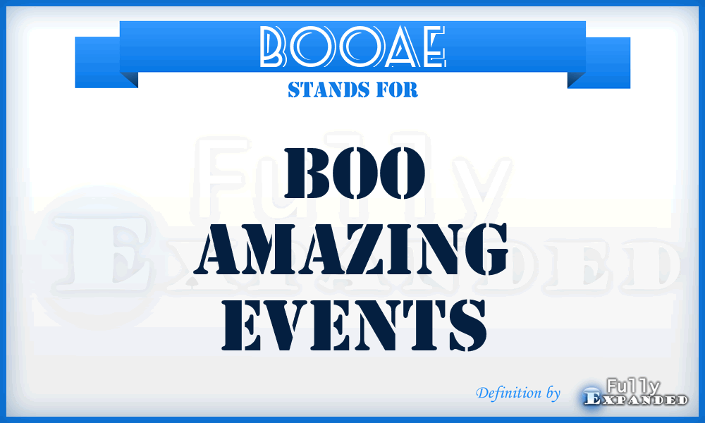 BOOAE - BOO Amazing Events