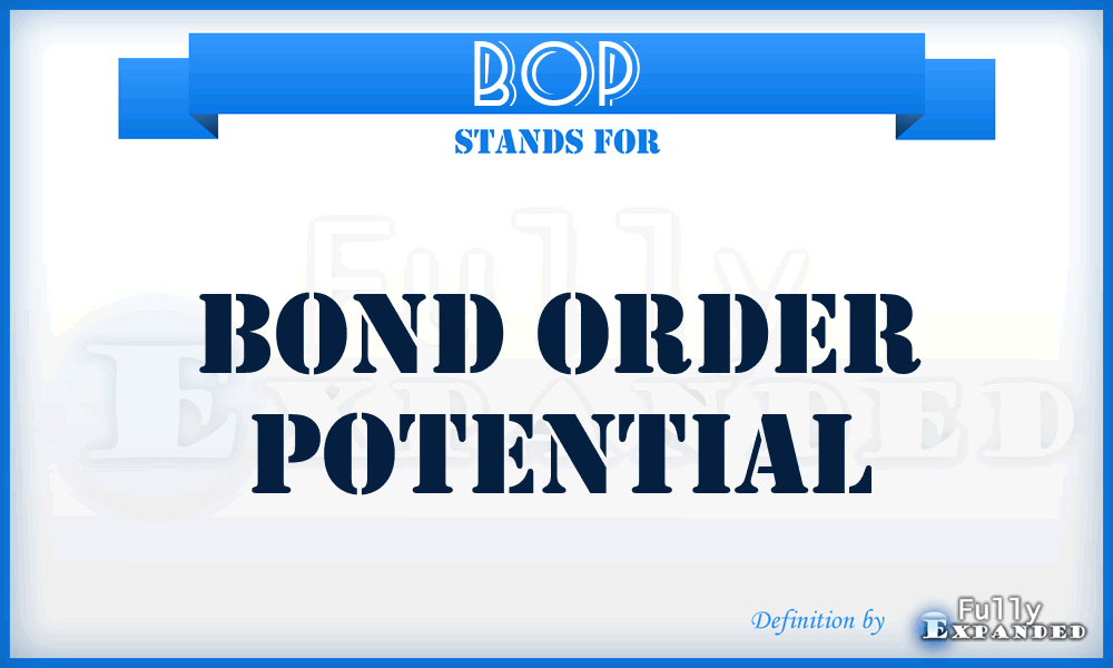 BOP - Bond order potential