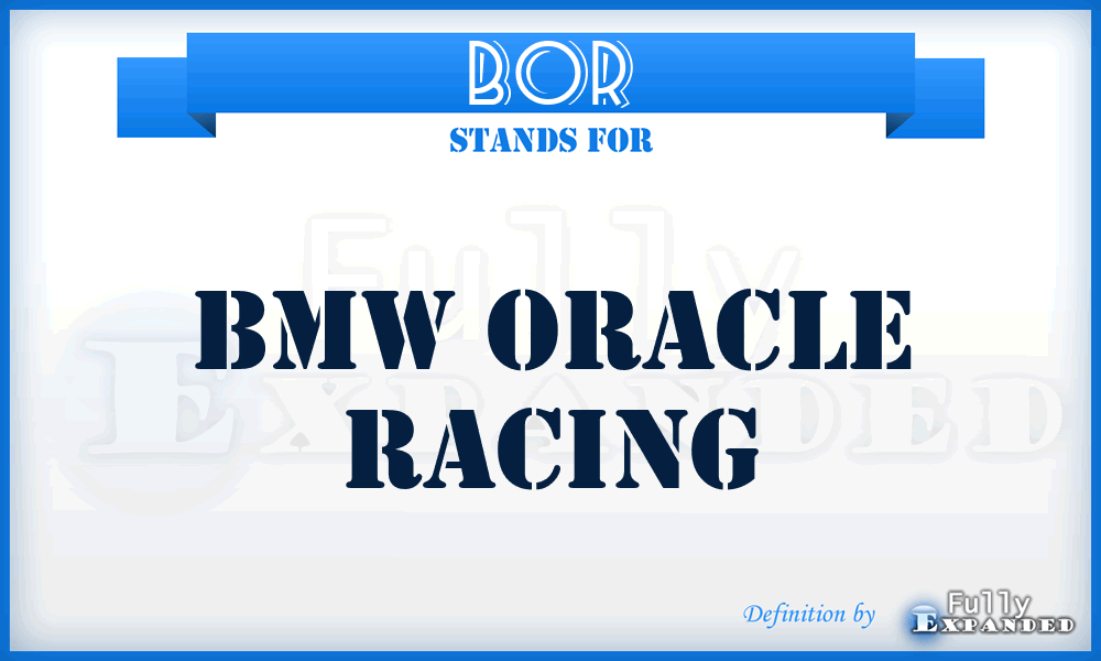 BOR - BMW Oracle Racing