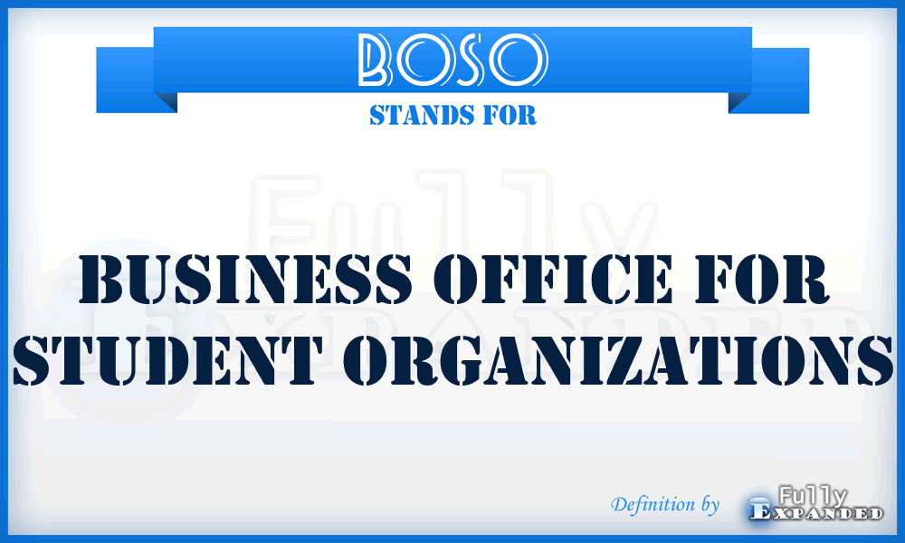 BOSO - Business Office for Student Organizations