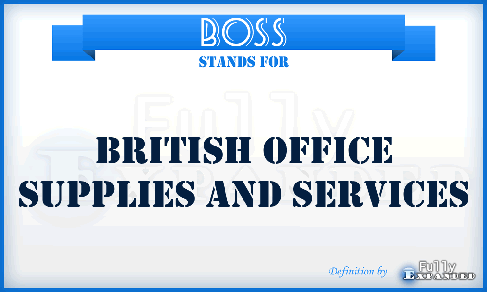 BOSS - British Office Supplies And Services