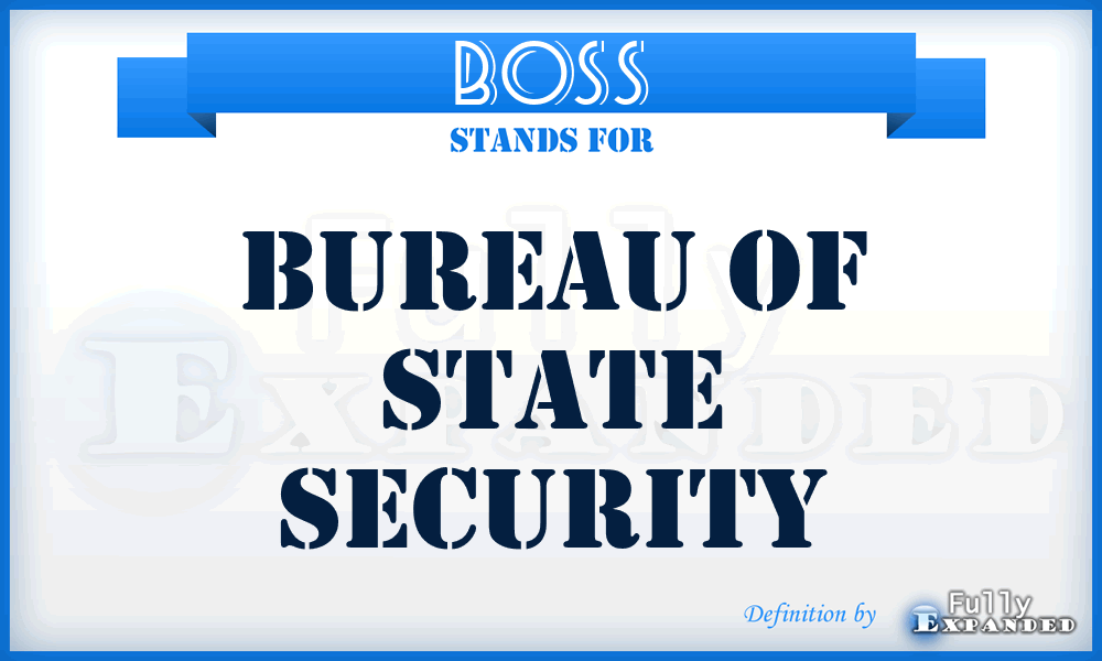 BOSS - Bureau Of State Security