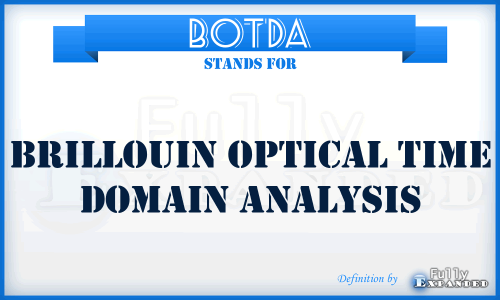 BOTDA - Brillouin Optical Time Domain Analysis