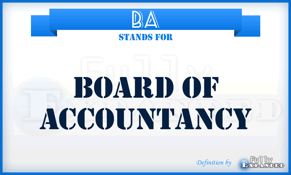 BA - Board of Accountancy