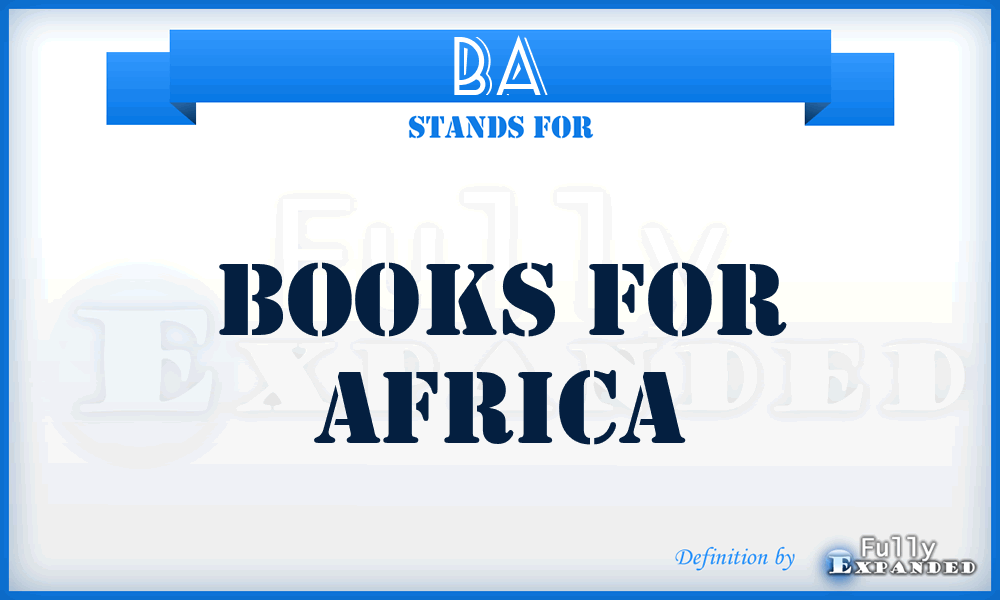 BA - Books for Africa