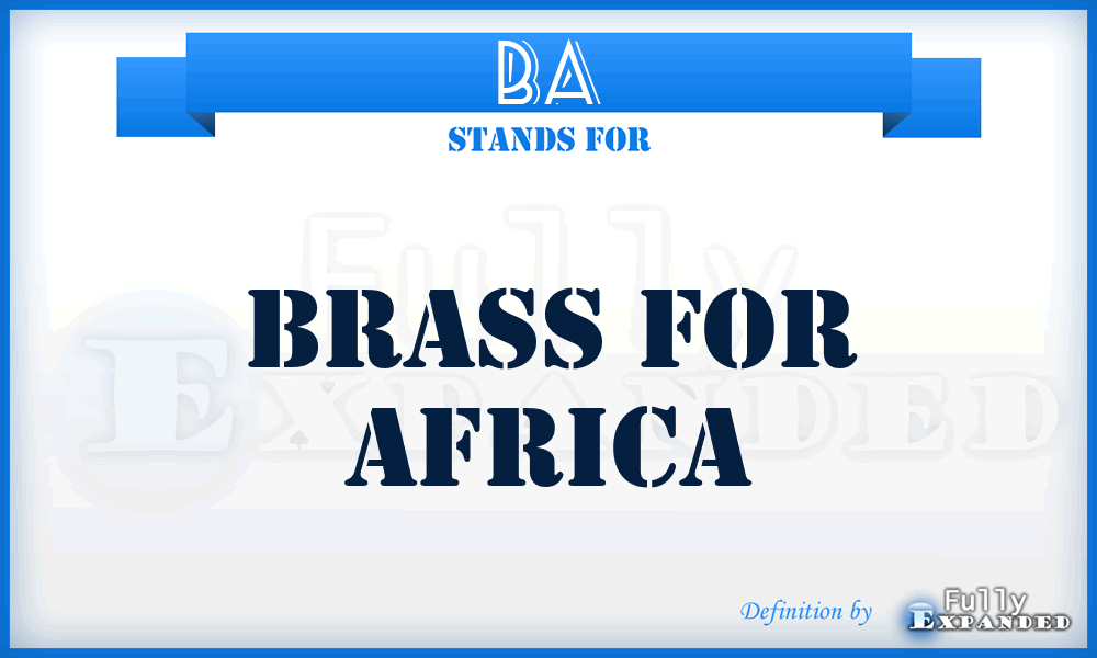 BA - Brass for Africa