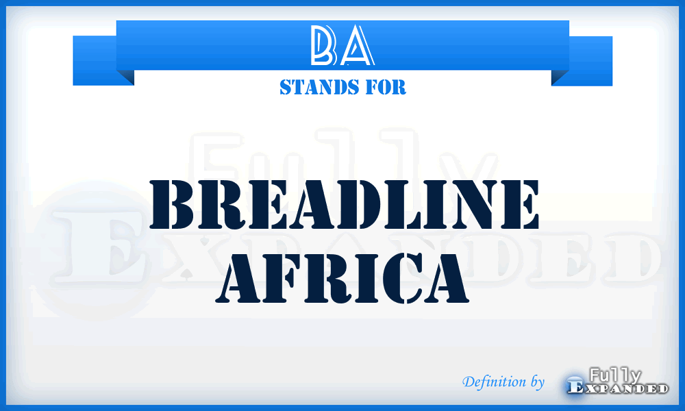 BA - Breadline Africa