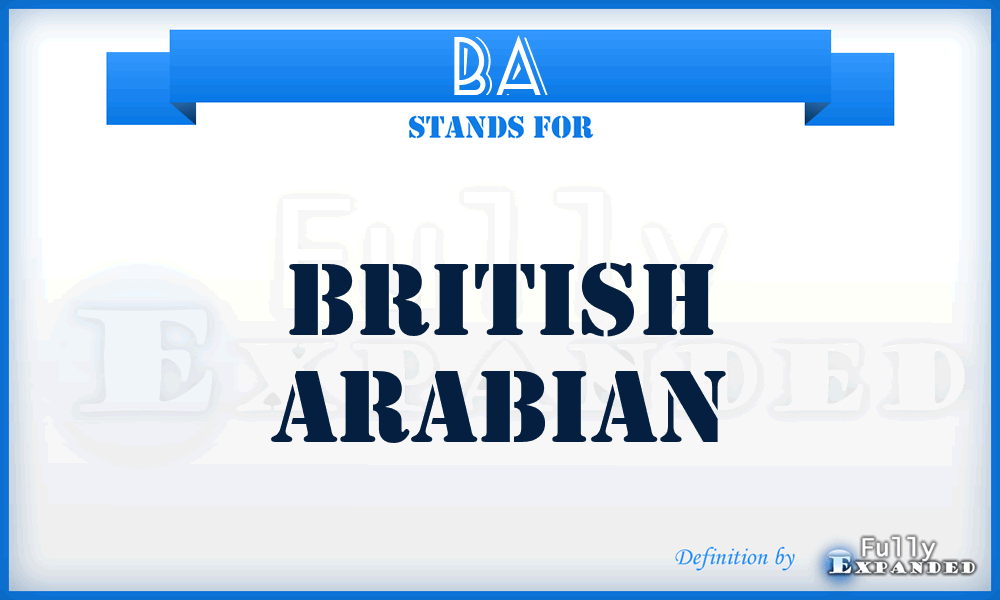 BA - British Arabian